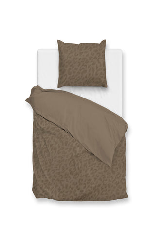 Zohome Dekbedovertrek Leopardo Real Taupe - 100% Microvezel - 140x200 cm