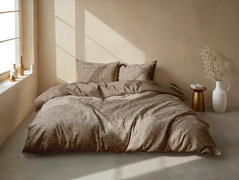 Zohome Dekbedovertrek Leopardo Real Taupe - 100% Microvezel - 140x200 cm