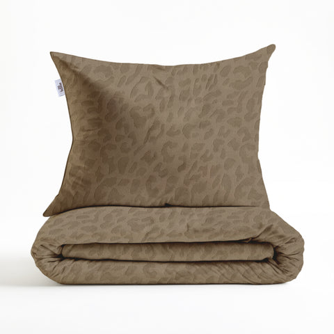 Zohome Dekbedovertrek Leopardo Real Taupe - 100% Microvezel - 240x200-220 cm