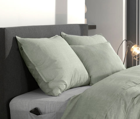 Zohome Kussensloop Lino Moss Green - 100% Katoen