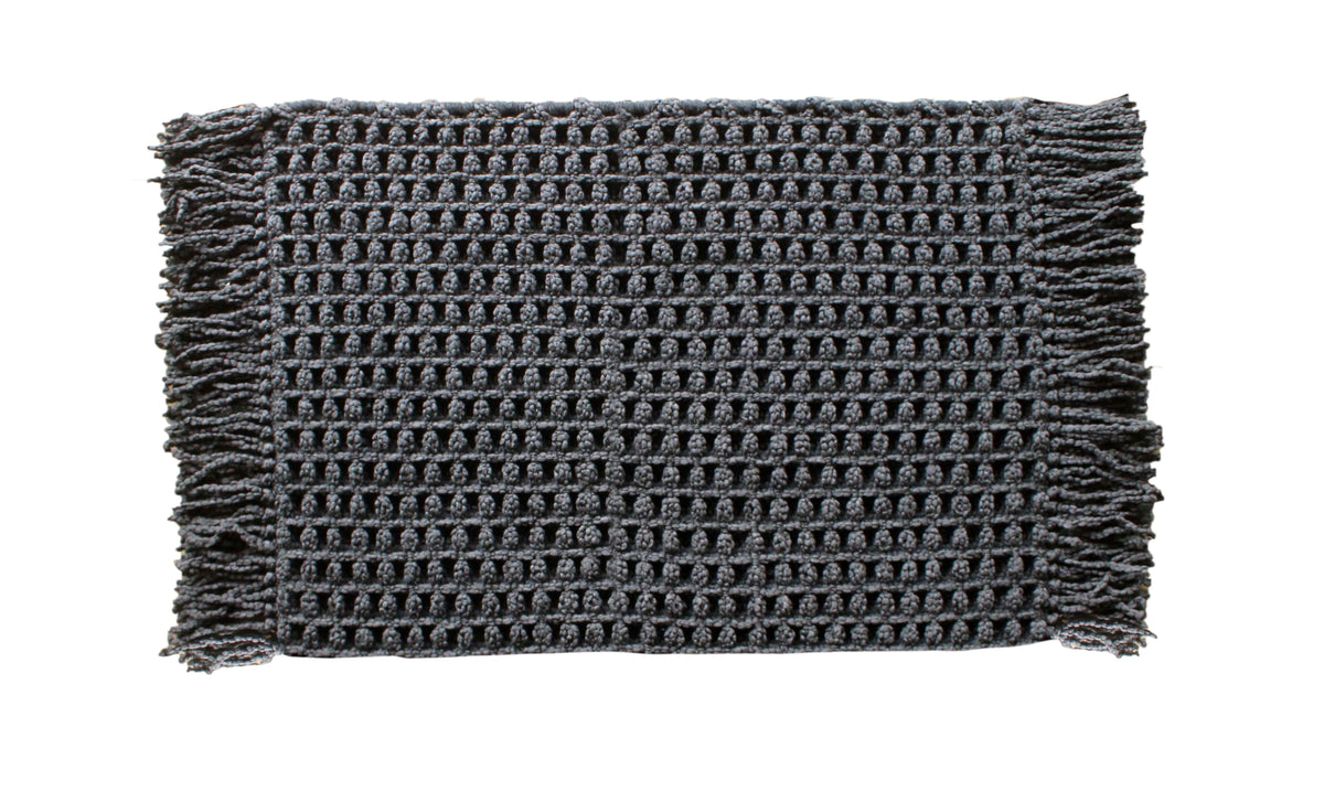 Heckettlane Badmat Madras Dark Grey - 65% Katoen 35% Polyester