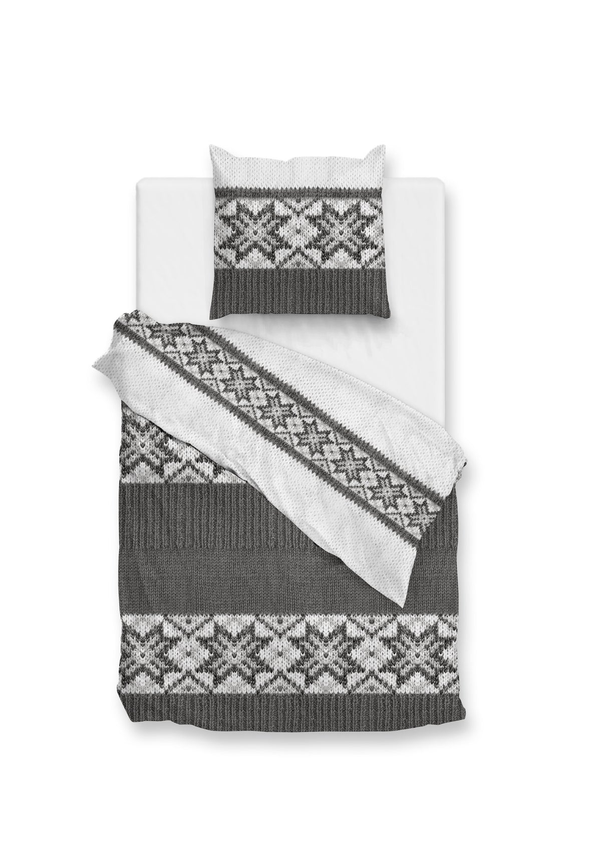 Zohome Dekbedovertrek Anika Grey - 100% Katoen-Flanel