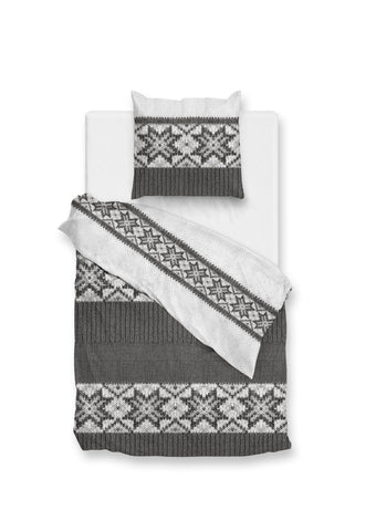 Zohome Dekbedovertrek Anika Grey - 100% Katoen-Flanel
