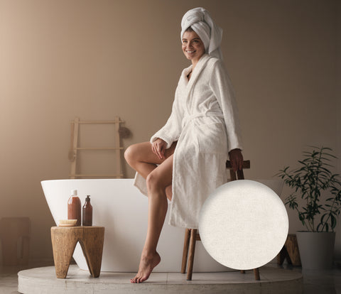 Heckettlane Badjas Premium Off-white - 100% Katoen