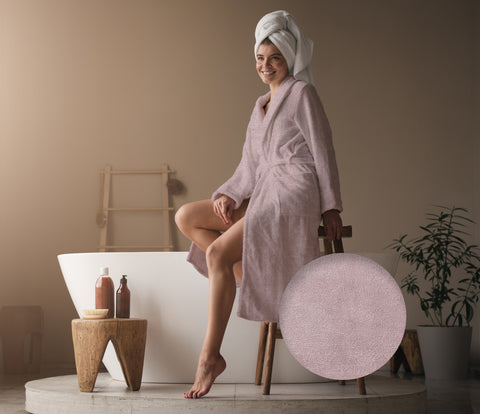 Heckettlane Badjas Premium Shady Pink - 100% Katoen