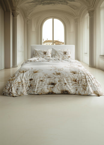 Heckettlane Dekbedovertrek Giotto Off-White - 100% Katoen-Satijn