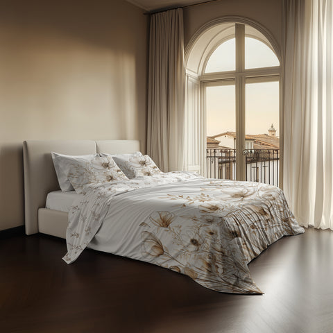 Heckettlane Dekbedovertrek Giotto Off-White - 100% Katoen-Satijn