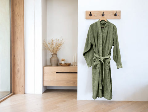 Heckettlane Badjas Premium Army Green - 100% Katoen