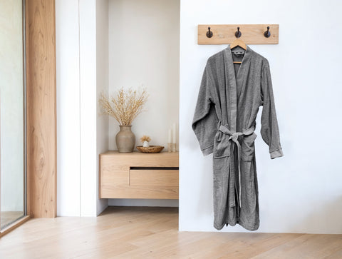 Heckettlane Badjas Premium Classic Anthracite - 100% Katoen