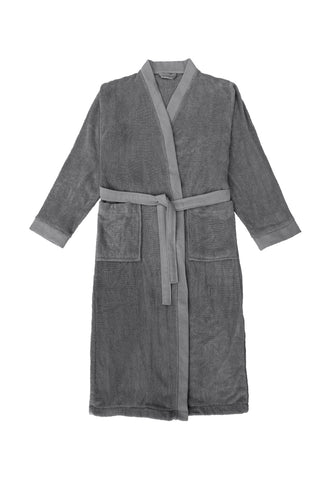 Heckettlane Badjas Premium Classic Anthracite - 100% Katoen