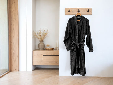 Heckettlane Badjas Premium Night Black - 100% Katoen