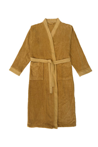 Heckettlane Badjas Premium Ochre Yellow - 100% Katoen