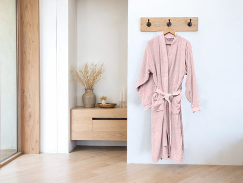 Heckettlane Badjas Premium Shady Pink - 100% Katoen