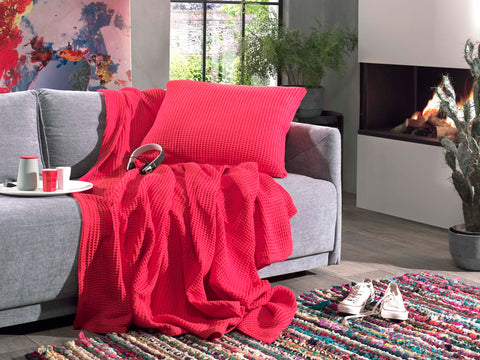 Heckettlane Sprei Wafel Fiery Red - 100% Katoen