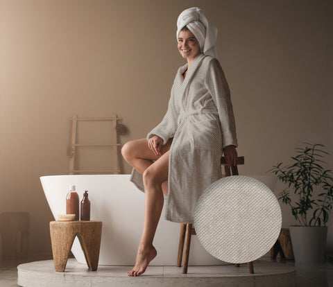 Heckettlane Badjas Grant Taupe - 100% Katoen