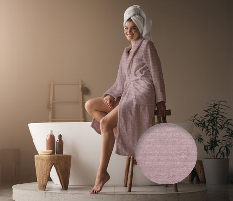 Heckettlane Badjas Prestige Shady Pink - 100% Katoen