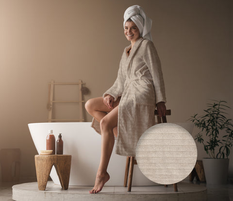 Heckettlane Badjas Prestige Cuban Sand - 100% Katoen