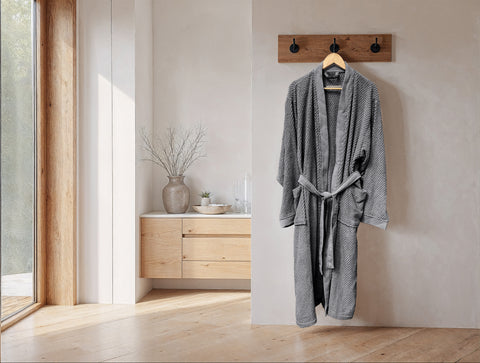 Heckettlane Badjas Grant Classic Anthracite - 100% Katoen