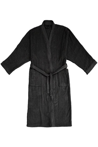 Heckettlane Badjas Grant Night Black - 100% Katoen