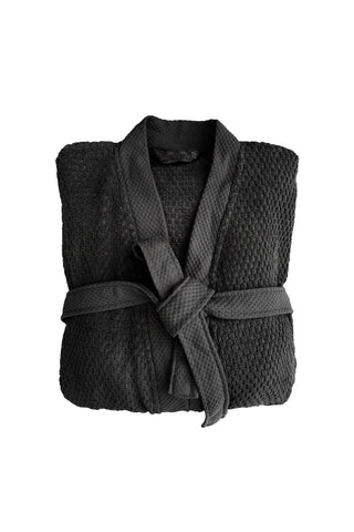 Heckettlane Badjas Grant Night Black - 100% Katoen