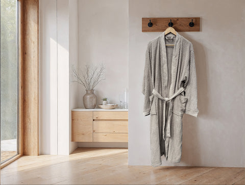 Heckettlane Badjas Grant Glacier Grey - 100% Katoen