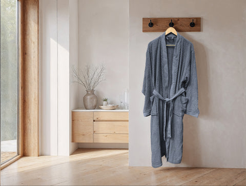 Heckettlane Badjas Grant Insignia Blue - 100% Katoen