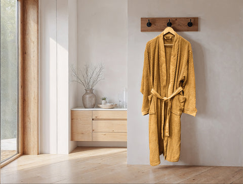 Heckettlane Badjas Grant Ochre Yellow - 100% Katoen