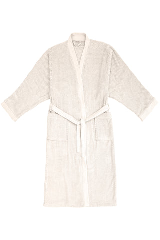 Heckettlane  Badjas Grant Off White - 100% Katoen
