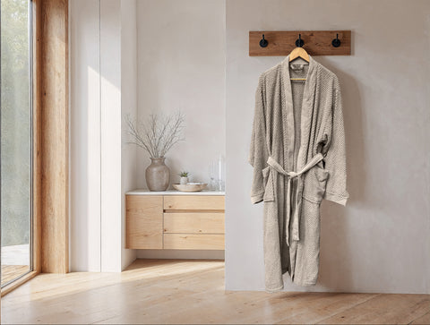 Heckettlane Badjas Grant Taupe - 100% Katoen