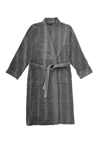 Heckettlane Badjas Prestige Classic Anthracite - 100% Katoen