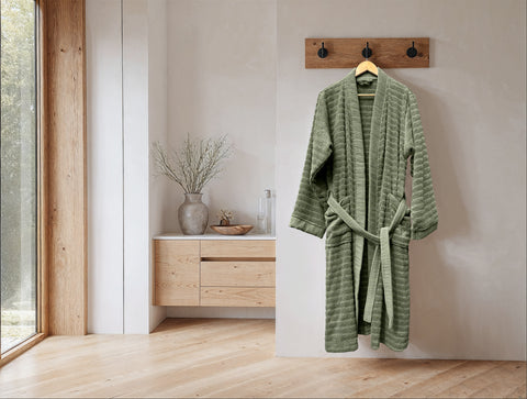 Heckettlane Badjas Prestige Army Green - 100% Katoen