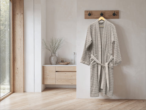 Heckettlane Badjas Prestige Glacier Grey - 100% Katoen