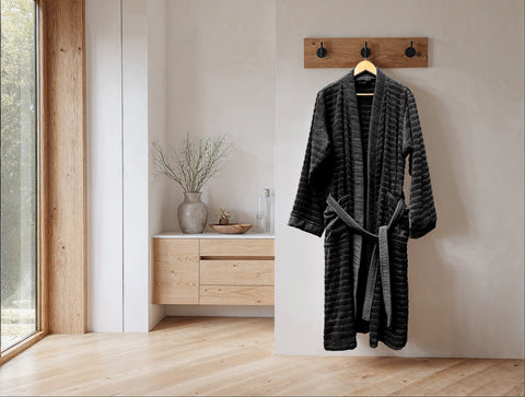 Heckettlane Badjas Prestige Night Black - 100% Katoen