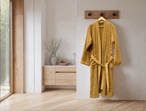 Heckettlane Badjas Prestige Ochre Yellow - 100% Katoen
