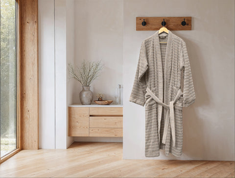 Heckettlane Badjas Prestige Taupe - 100% Katoen