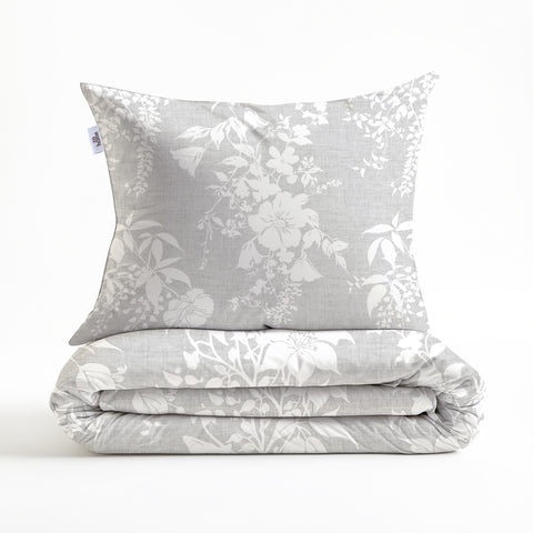 Zohome Dekbedovertrek Ibisco di Dove Grey - 100% Katoen