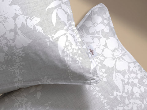 Zohome Dekbedovertrek Ibisco di Dove Grey - 100% Katoen