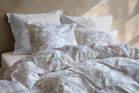 Zohome Dekbedovertrek Ibisco di Dove Grey - 100% Katoen