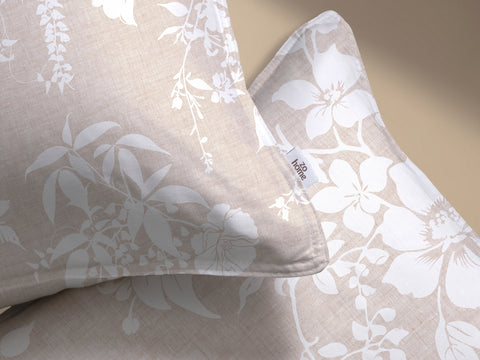 Zohome Dekbedovertrek Ibisco di Lino Sandy Beige - 100% Katoen
