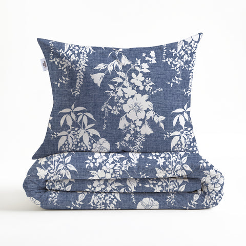 Zohome Dekbedovertrek Ibisco di Lino Urban Blue - 100% Katoen