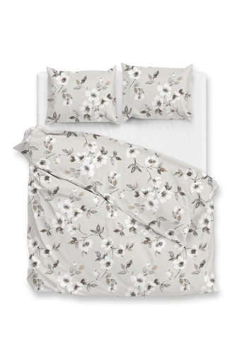 Zohome Dekbedovertrek Ines Grey - 100% Katoen-Flanel