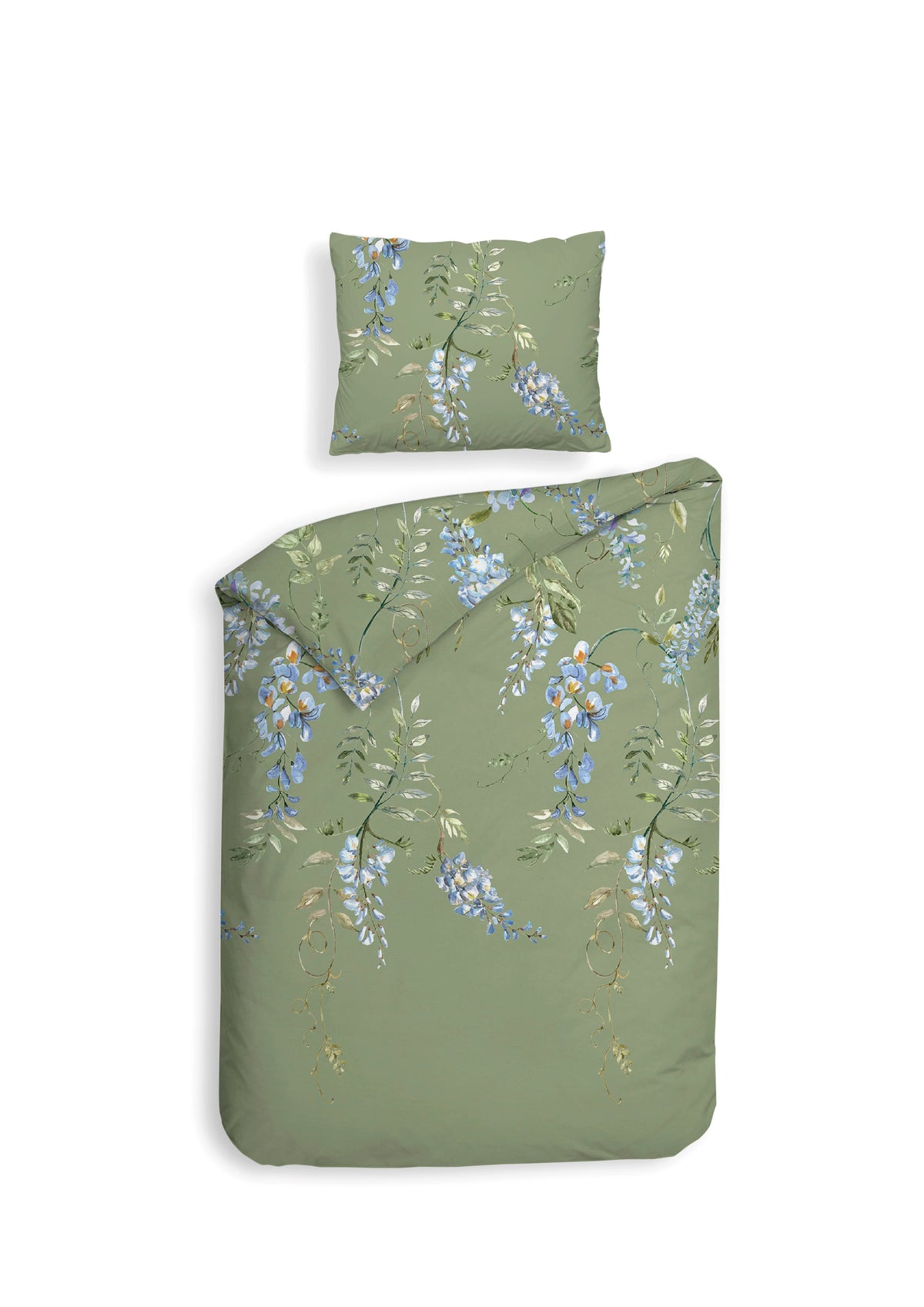 Heckettlane Dekbedovertrek Isla Moss Green - 100% Katoen-Flanel