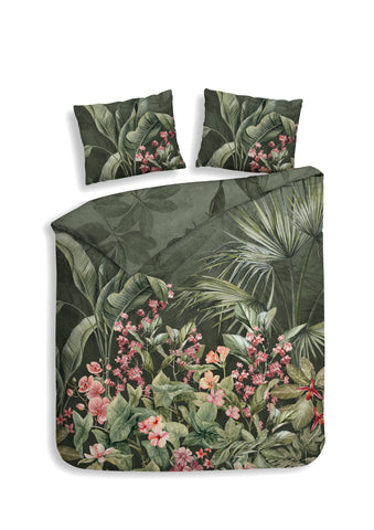 Heckettlane Dekbedovertrek Mai Forest Green - 100% Katoen-Satijn