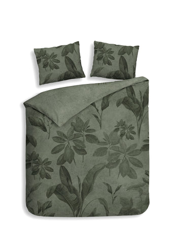 Heckettlane Dekbedovertrek Mai Forest Green - 100% Katoen-Satijn