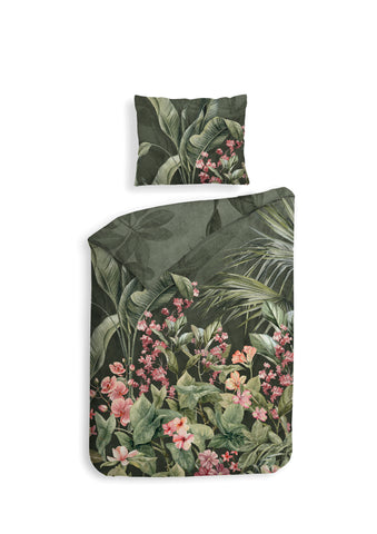 Heckettlane Dekbedovertrek Mai Forest Green - 100% Katoen-Satijn