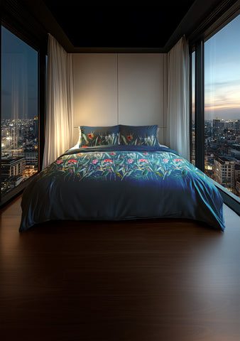 Heckettlane Dekbedovertrek Mali Dark Petrol Blue - 100% Katoen-Flanel