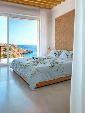 Heckettlane Dekbedovertrek Marilia Chalk blue - 100% Katoen-Satijn