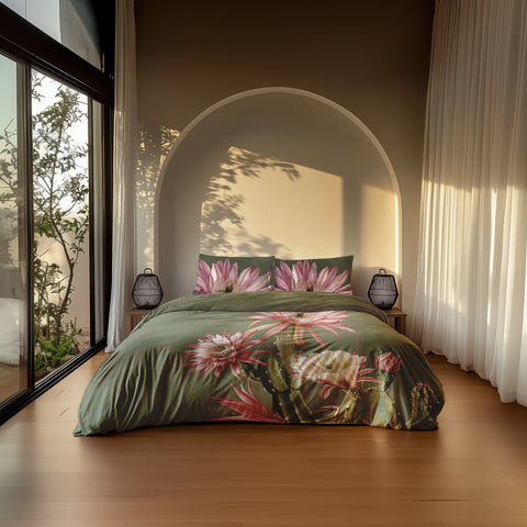 Heckettlane Dekbedovertrek Mesa Forest Green - 100% Katoen-Satijn