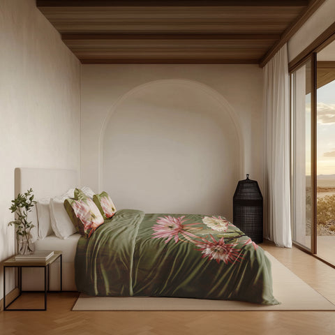 Heckettlane Dekbedovertrek Mesa Forest Green - 100% Katoen-Satijn