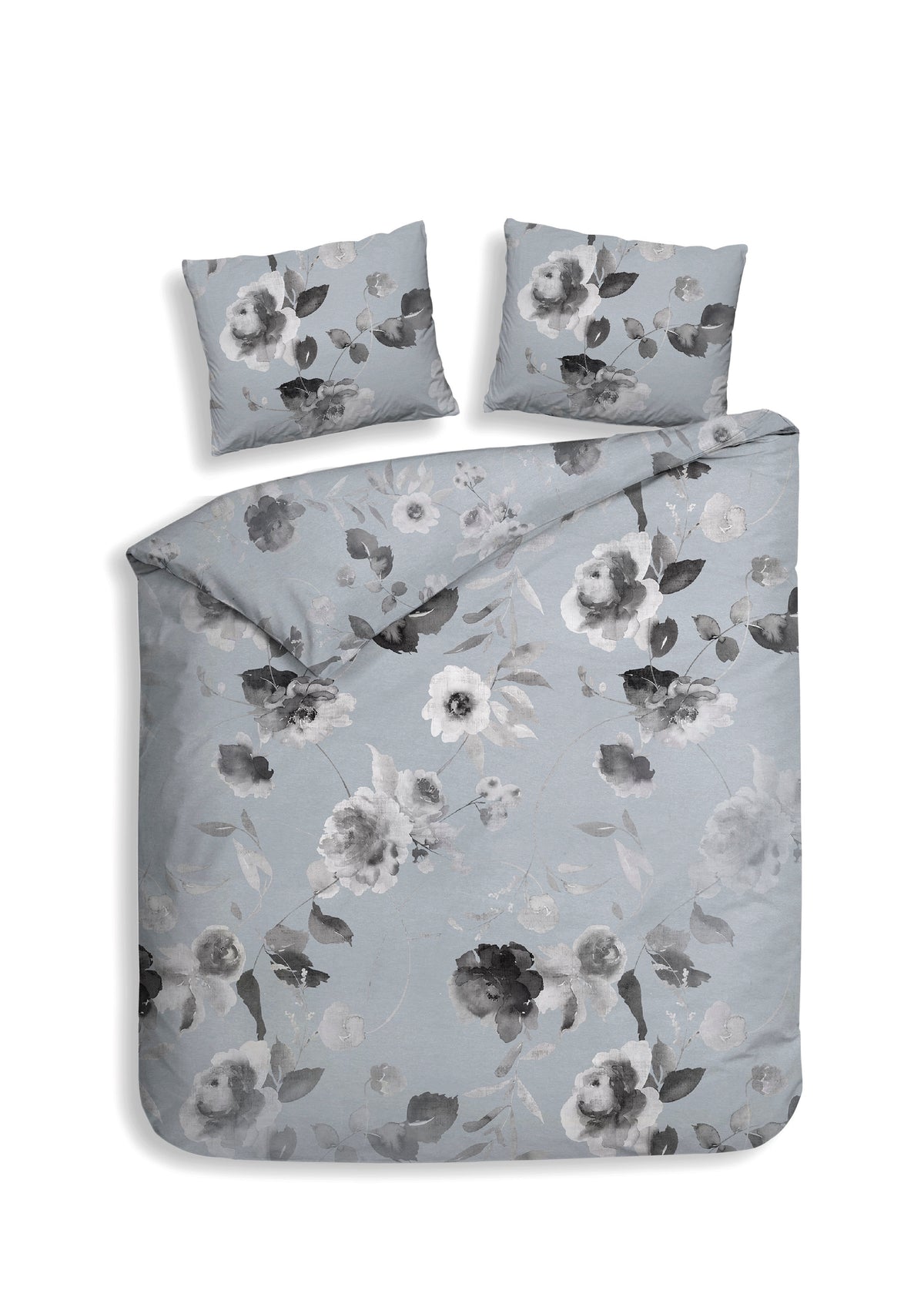 Heckettlane Dekbedovertrek Mira Mist Grey - 100% Katoen-Satijn